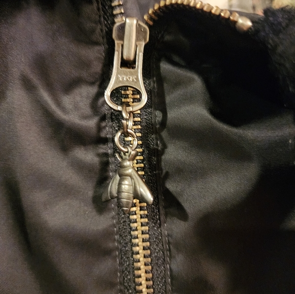 B by Burton Roosevelt Bomber Jacket Women's Small True Black Fun Striped Lining - Picture 2 of 5